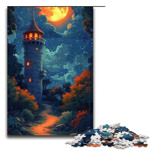 Puzzle für Erwachsene, 1000 Teile, Leuchtturm bei Nacht, Eltern-Kind-Interaktion, geeignet für Jugendliche ab 14 Jahren von LLONGKT
