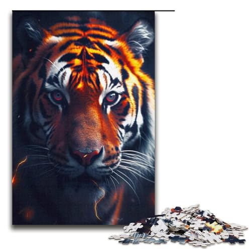 Puzzle für Erwachsene, 1000 Teile, Lightning Elemental Tigers, Puzzle – anspruchsvolles Spiel, tolles Geschenk für Spiele, geeignet für und Jugendliche ab 14 Jahren, Größe 38 x 26 cm von LLONGKT