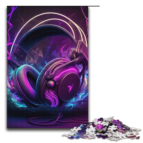 Puzzle für Erwachsene, 1000 Teile, Live-Musik, Neon-Puzzles, Geschenke, Familienspiel, Stressabbau, schwierige Herausforderung, Größe 38 x 26 cm von LLONGKT