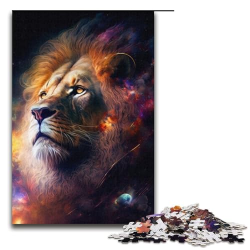 Puzzle für Erwachsene, 1000 Teile, Löwe, Puzzle, Spielzeug, Lernspiele, Stressabbau, EIN Kunstwerk, Größe 38 x 26 cm von LLONGKT