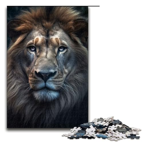Puzzle für Erwachsene, 1000 Teile, Löwenporträt mit Hellen Augen, anspruchsvolles Spiel, tolles Geschenk für Spiele, geeignet für und Jugendliche ab 14 Jahren, Größe 50 x 75 cm von LLONGKT