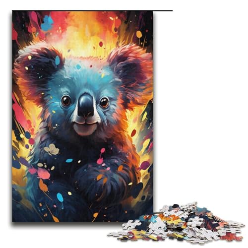 Puzzle für Erwachsene, 1000 Teile, Malen, Farbe, Koala, Puzzle für Erwachsene, Papppuzzle, tolles Geschenk für Teenager (Größe 38 x 26 cm) von LLONGKT