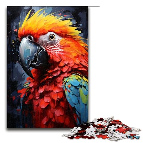 Puzzle für Erwachsene, 1000 Teile, Malen, bunter Papagei, Lernpuzzle, tolles Geschenk für Spiele (Größe 50 x 75 cm) von LLONGKT
