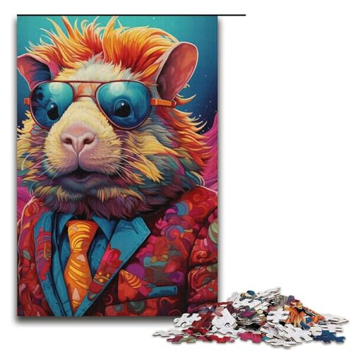 Puzzle für Erwachsene, 1000 Teile, Meerschweinchen im Anzug, Spielzeug, Denkspiel, einzigartiges Herausforderungsspiel, Größe 38 x 26 cm Puzzle für Erwachsene, 1000 Teile, Meerschweinchen im Anzug, Spielzeug, Denkspiel, einzigartiges Herausforderungsspiel, Größe 38 x 26 cm von LLONGKT