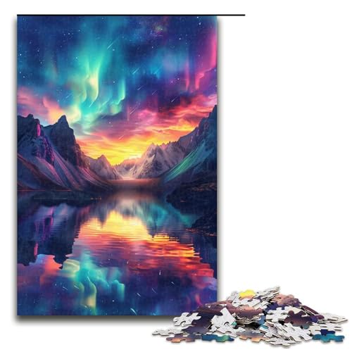 Puzzle für Erwachsene, 1000 Teile, Mountain Aurora, Puzzle für Lernspiele, Herausforderung, Spielzeug, Geschenke für Freunde und Familie, Größe 50 x 75 cm Puzzle für Erwachsene, 1000 Teile, Mountain Aurora, Puzzle für Lernspiele, Herausforderung, Spielzeug, Geschenke für Freunde und Familie, Größe 50 x 75 cm von LLONGKT