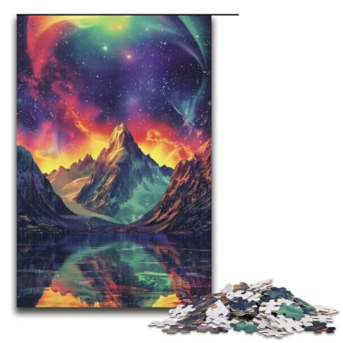 Puzzle für Erwachsene, 1000 Teile, Mountain Aurora-Puzzles für Holzpuzzles, Lernspiel, Herausforderungsspielzeug, Größe 50 x 75 cm Puzzle für Erwachsene, 1000 Teile, Mountain Aurora-Puzzles für Holzpuzzles, Lernspiel, Herausforderungsspielzeug, Größe 50 x 75 cm von LLONGKT