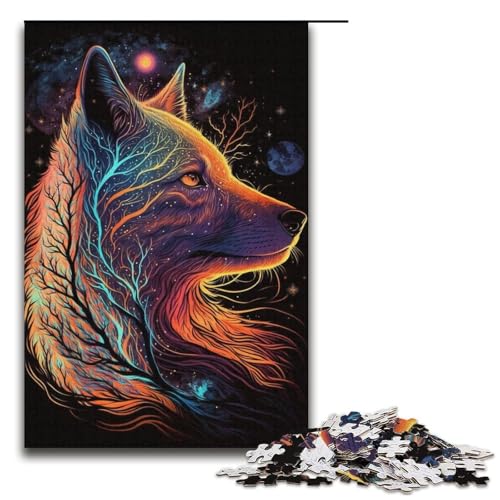 Puzzle für Erwachsene, 1000 Teile, Mystery Fox, Puzzle – anspruchsvolles Spiel, Größe 38 x 26 cm von LLONGKT