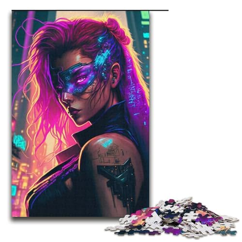 Puzzle für Erwachsene, 1000 Teile, Neon-Mädchen-Puzzle – anspruchsvolles Spiel, tolles Geschenk für Spiele, geeignet für und Jugendliche ab 14 Jahren, Größe 38 x 26 cm von LLONGKT