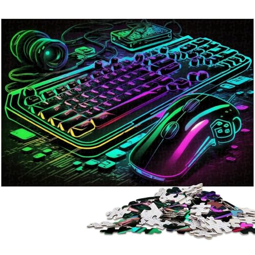 Puzzle für Erwachsene, 1000 Teile, Neon-Retro-Spiele, anspruchsvolles Spiel, ganze Familie, Größe 38 x 26 cm von LLONGKT