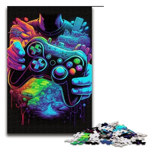 Puzzle für Erwachsene, 1000 Teile, Neon-Spiel, anspruchsvolles Spiel, perfekte Dekoration, Größe 50 x 75 cm von LLONGKT