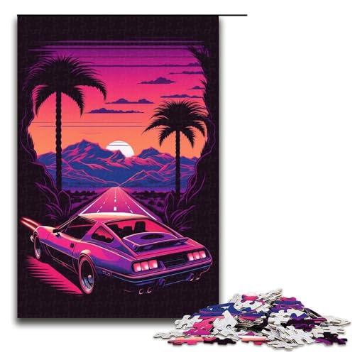 Puzzle für Erwachsene, 1000 Teile, Neonlandschaft, Puzzle, Spielzeug, Denkspiel, Geburtstagsgeschenk, Geschenke, Wandkunst (Größe 50 x 75 cm) von LLONGKT