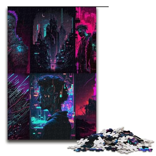 Puzzle für Erwachsene, 1000 Teile, Neonlandschafts-Puzzle – anspruchsvolles Spiel, tolles Geschenk für Spiele, geeignet für und Jugendliche ab 14 Jahren, Größe 50 x 75 cm von LLONGKT