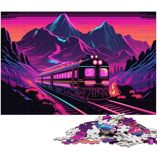 Puzzle für Erwachsene, 1000 Teile, Neonzug, anspruchsvolles Spiel, Geschenke, einzigartige Geburtstagsgröße, 50 x 75 cm Puzzle für Erwachsene, 1000 Teile, Neonzug, anspruchsvolles Spiel, Geschenke, einzigartige Geburtstagsgröße, 50 x 75 cm von LLONGKT