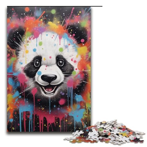 Puzzle für Erwachsene, 1000 Teile, Panda-Art-Graffiti-Spielzeug, Denkspiel, einzigartiges Herausforderungsspiel, Größe 38 x 26 cm von LLONGKT