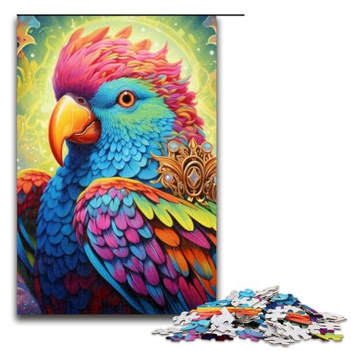 Puzzle für Erwachsene, 1000 Teile, Papagei-Denksport für die Weihnachtswunschliste mit Weihnachtsmann, Größe 50 x 75 cm von LLONGKT