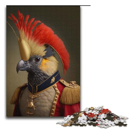 Puzzle für Erwachsene, 1000 Teile, Papagei in Militäruniform, unmögliches Puzzle, Wanddekoration, einzigartige Geburtstags, Größe 38 x 26 cm Puzzle für Erwachsene, 1000 Teile, Papagei in Militäruniform, unmögliches Puzzle, Wanddekoration, einzigartige Geburtstags, Größe 38 x 26 cm von LLONGKT