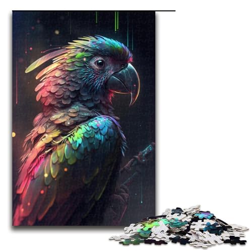 Puzzle für Erwachsene, 1000 Teile, Papageien-Puzzle, Geschenke, einzigartige Geburtstagsgeschenke (Größe 50 x 75 cm) von LLONGKT
