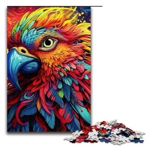 Puzzle für Erwachsene, 1000 Teile, Papageien-Puzzle, Kunstwerk, Teenager ab 14 Jahren, Größe 50 x 75 cm von LLONGKT
