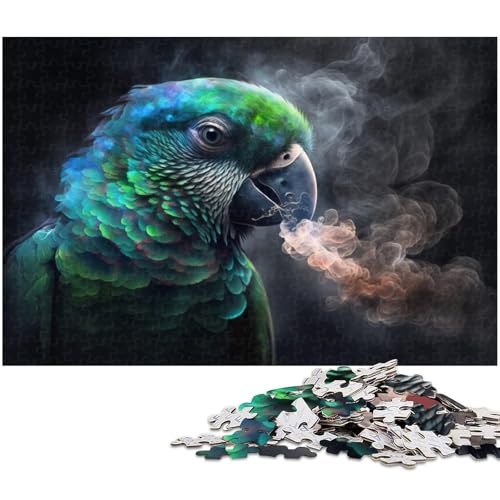 Puzzle für Erwachsene, 1000 Teile, Papageien-Puzzle mit passendem Poster und Quizblatt, für Jugendliche ab 14 Jahren, Größe 38 x 26 cm von LLONGKT