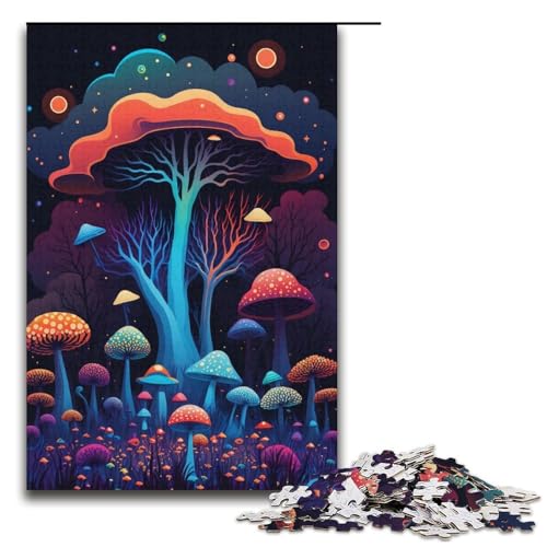 Puzzle für Erwachsene, 1000 Teile, Pilz-Puzzle, Spielzeug, Lernspiele, Stressabbau, EIN Kunstwerk, Größe 38 x 26 cm von LLONGKT