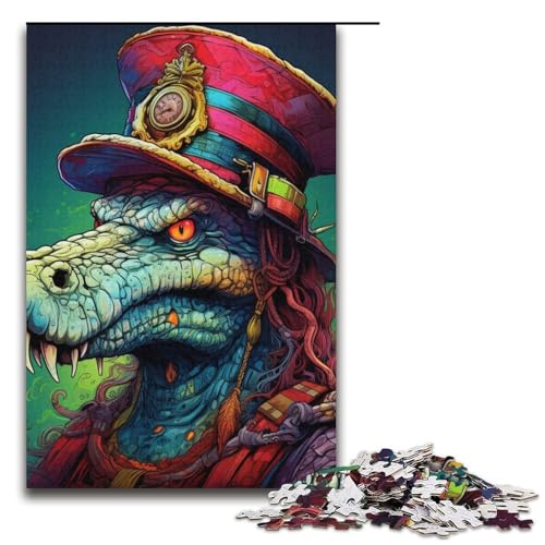 Puzzle für Erwachsene, 1000 Teile, Piratenkapitän, Krokodil, Eltern-Kind-Interaktion, geeignet für Jugendliche ab 14 Jahren von LLONGKT