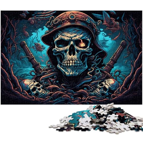 Puzzle für Erwachsene, 1000 Teile, Piratenskelett, anspruchsvolles Spiel, ganze Familie, Größe 50 x 75 cm von LLONGKT
