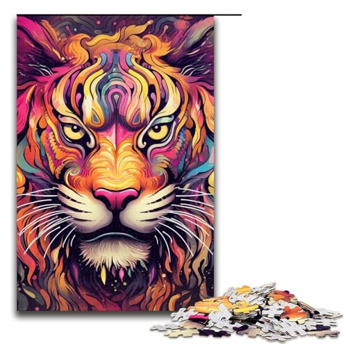 Puzzle für Erwachsene, 1000 Teile, Psychedelische Kunst, Tiger, Lernspielzeug, Weihnachts- und Geburtstagsgeschenk, Größe 50 x 75 cm Puzzle für Erwachsene, 1000 Teile, Psychedelische Kunst, Tiger, Lernspielzeug, Weihnachts- und Geburtstagsgeschenk, Größe 50 x 75 cm von LLONGKT