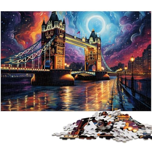 Puzzle für Erwachsene, 1000 Teile, Psychedelische London Bridge bei Nacht, Puzzle, Lernspielzeug, Stressabbau, Schwierige Herausforderung, Größe 50 x 75 cm Puzzle für Erwachsene, 1000 Teile, Psychedelische London Bridge bei Nacht, Puzzle, Lernspielzeug, Stressabbau, Schwierige Herausforderung, Größe 50 x 75 cm von LLONGKT