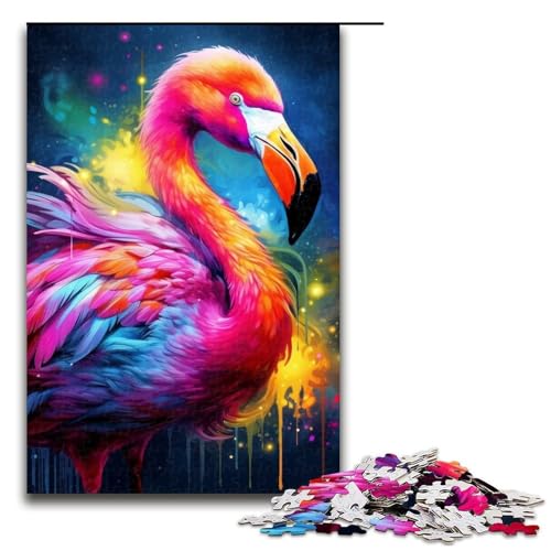 Puzzle für Erwachsene, 1000 Teile, Psychedelischer Flamingo, Präzisionsschnitt, Geburtstagsgeschenk, Geschenke, Wandkunst, Größe 50 x 75 cm Puzzle für Erwachsene, 1000 Teile, Psychedelischer Flamingo, Präzisionsschnitt, Geburtstagsgeschenk, Geschenke, Wandkunst, Größe 50 x 75 cm von LLONGKT