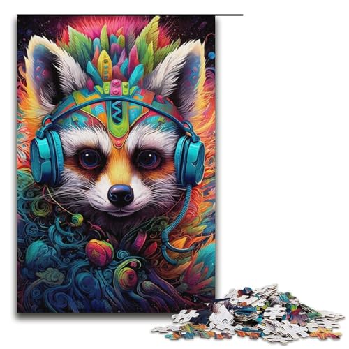 Puzzle für Erwachsene, 1000 Teile, Psychedelischer Waschbär, anspruchsvolles Spiel, Größe 38 x 26 cm Puzzle für Erwachsene, 1000 Teile, Psychedelischer Waschbär, anspruchsvolles Spiel, Größe 38 x 26 cm von LLONGKT