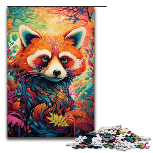Puzzle für Erwachsene, 1000 Teile, Psychedelischer roter Panda, Puzzle für Erwachsene, Holzpuzzle, tolles Geschenk, Größe 50 x 75 cm Puzzle für Erwachsene, 1000 Teile, Psychedelischer roter Panda, Puzzle für Erwachsene, Holzpuzzle, tolles Geschenk, Größe 50 x 75 cm von LLONGKT