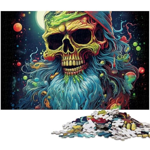 Puzzle für Erwachsene, 1000 Teile, Psychedelisches Weihnachtsmann-Skelett-Puzzle, Denkspiel, Spaß für Zuhause, Geburtstagsgeschenk, Reisegeschenk, Größe 50 x 75 cm Puzzle für Erwachsene, 1000 Teile, Psychedelisches Weihnachtsmann-Skelett-Puzzle, Denkspiel, Spaß für Zuhause, Geburtstagsgeschenk, Reisegeschenk, Größe 50 x 75 cm von LLONGKT