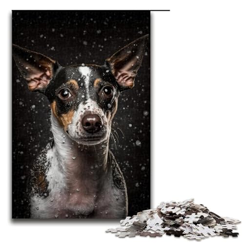 Puzzle für Erwachsene, 1000 Teile, Rattenterrier-Hundepuzzle für Erwachsene, Holzpuzzle, Heimdekoration, Größe 50 x 75 cm Puzzle für Erwachsene, 1000 Teile, Rattenterrier-Hundepuzzle für Erwachsene, Holzpuzzle, Heimdekoration, Größe 50 x 75 cm von LLONGKT