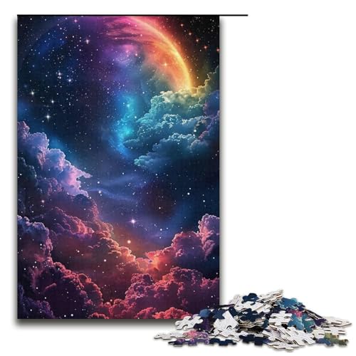 Puzzle für Erwachsene, 1000 Teile, Regenbogenwolken, Spielzeug, Lernspiele, Stressabbau, lustiges Geschenk, Größe 38 x 26 cm Puzzle für Erwachsene, 1000 Teile, Regenbogenwolken, Spielzeug, Lernspiele, Stressabbau, lustiges Geschenk, Größe 38 x 26 cm von LLONGKT