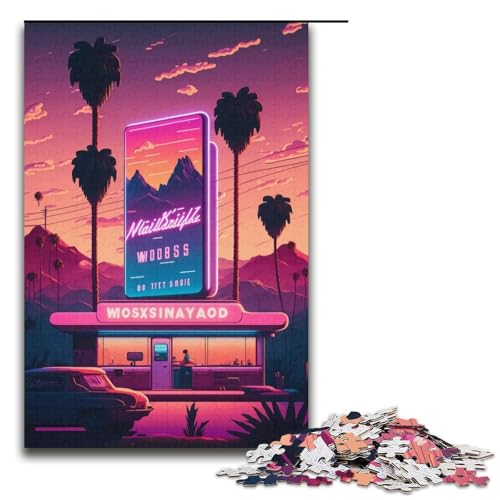 Puzzle für Erwachsene, 1000 Teile, Retro-Straßenszene, Puzzle, Spielzeug, Denkspiel, Geburtstagsgeschenk, Geschenke, Wandkunst (Größe 38 x 26 cm) von LLONGKT