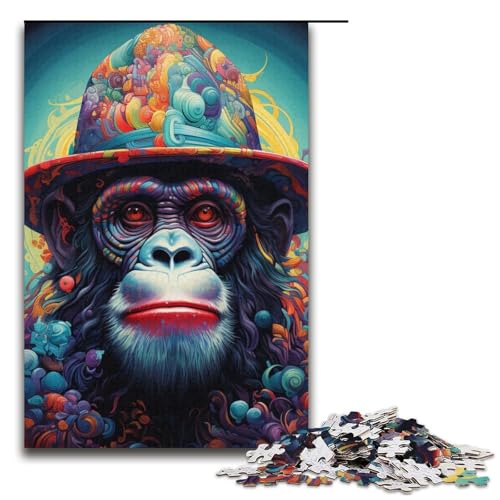 Puzzle für Erwachsene, 1000 Teile, Schimpansen-Puzzle, Geschenke, einzigartige Geburtstagsgröße, 38 x 26 cm Puzzle für Erwachsene, 1000 Teile, Schimpansen-Puzzle, Geschenke, einzigartige Geburtstagsgröße, 38 x 26 cm von LLONGKT