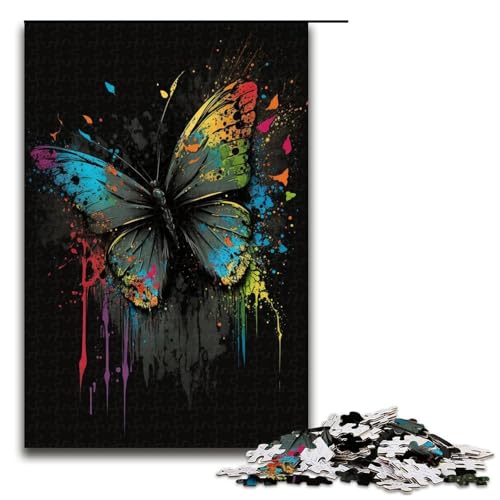 Puzzle für Erwachsene, 1000 Teile, Schmetterlingsmalerei, Puzzle, Spielzeug, Denkspiel, Geburtstagsgeschenk, Geschenke, Wandkunst (Größe 50 x 75 cm) von LLONGKT