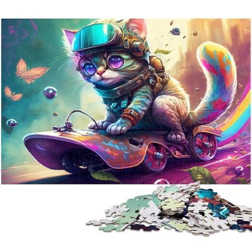 Puzzle für Erwachsene, 1000 Teile, Skateboard-Katzen-Puzzle, Denkspiel, Spaß für zu Hause, Aktivitäten, Geburtstagsgeschenk, Reisegeschenk, Größe 38 x 26 cm Puzzle für Erwachsene, 1000 Teile, Skateboard-Katzen-Puzzle, Denkspiel, Spaß für zu Hause, Aktivitäten, Geburtstagsgeschenk, Reisegeschenk, Größe 38 x 26 cm von LLONGKT