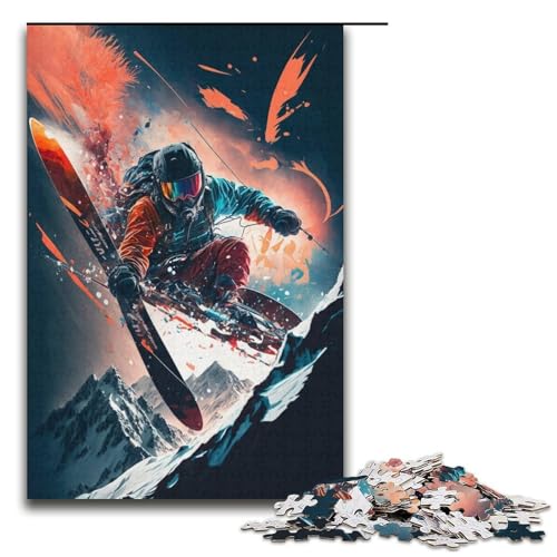 Puzzle für Erwachsene, 1000 Teile, Skifahren in den Bergen, unmögliches Puzzle, Wanddekoration, einzigartige Geburtstags, Größe 38 x 26 cm Puzzle für Erwachsene, 1000 Teile, Skifahren in den Bergen, unmögliches Puzzle, Wanddekoration, einzigartige Geburtstags, Größe 38 x 26 cm von LLONGKT