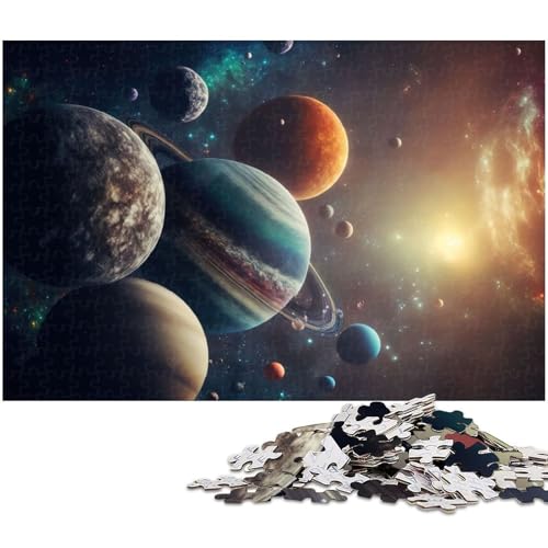 Puzzle für Erwachsene, 1000 Teile, Sonnensystem, Neon-Puzzle, Eltern-Kind-Interaktion, geeignet für Jugendliche ab 14 Jahren von LLONGKT