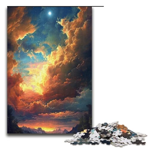 Puzzle für Erwachsene, 1000 Teile, Sonnenuntergang in den Bergen, Denksportaufgabe für die Weihnachtswunschliste mit Weihnachtsmann, Größe 38 x 26 cm Puzzle für Erwachsene, 1000 Teile, Sonnenuntergang in den Bergen, Denksportaufgabe für die Weihnachtswunschliste mit Weihnachtsmann, Größe 38 x 26 cm von LLONGKT