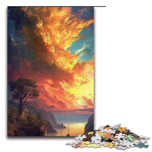 Puzzle für Erwachsene, 1000 Teile, Sonnenuntergang in den Bergen, Denksportaufgabe für die Weihnachtswunschliste mit Weihnachtsmann, Größe 38 x 26 cm Puzzle für Erwachsene, 1000 Teile, Sonnenuntergang in den Bergen, Denksportaufgabe für die Weihnachtswunschliste mit Weihnachtsmann, Größe 38 x 26 cm von LLONGKT