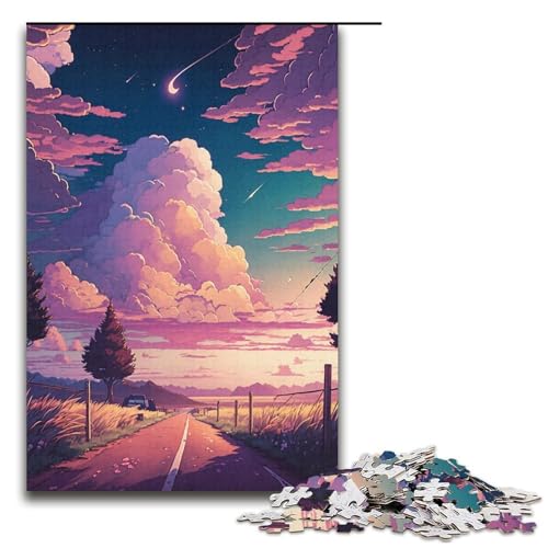 Puzzle für Erwachsene, 1000 Teile, Sonnenuntergangs-Puzzle, Spielzeug, Denkspiel, Geburtstagsgeschenk, Geschenke, Wandkunst (Größe 38 x 26 cm) von LLONGKT