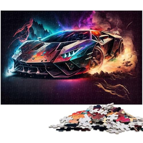 Puzzle für Erwachsene, 1000 Teile, Sportwagen, anspruchsvolles Spiel, ganze Familie, Größe 50 x 75 cm von LLONGKT