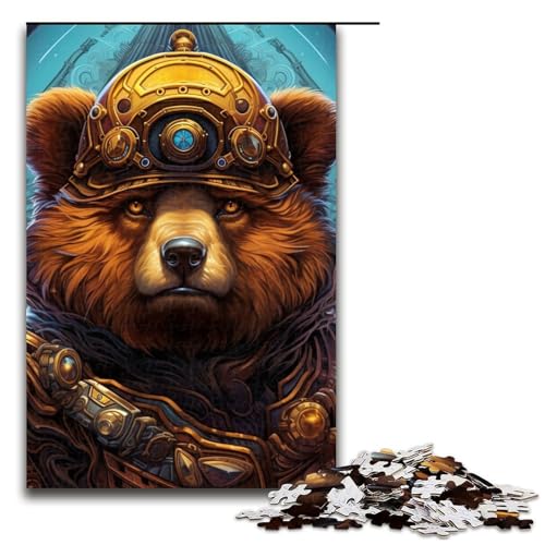 Puzzle für Erwachsene, 1000 Teile, Steampunk-Braunbär, Puzzle für Lernspiele, Herausforderung, Spielzeug, Geschenke für Freunde und Familie, Größe 50 x 75 cm Puzzle für Erwachsene, 1000 Teile, Steampunk-Braunbär, Puzzle für Lernspiele, Herausforderung, Spielzeug, Geschenke für Freunde und Familie, Größe 50 x 75 cm von LLONGKT