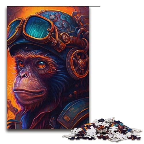 Puzzle für Erwachsene, 1000 Teile, Steampunk-Gorilla, Lernspiele für Zuhause, DIY-Spielzeug, Lernspiel für Geburtstag, Weihnachten, Größe 38 x 26 cm Puzzle für Erwachsene, 1000 Teile, Steampunk-Gorilla, Lernspiele für Zuhause, DIY-Spielzeug, Lernspiel für Geburtstag, Weihnachten, Größe 38 x 26 cm von LLONGKT