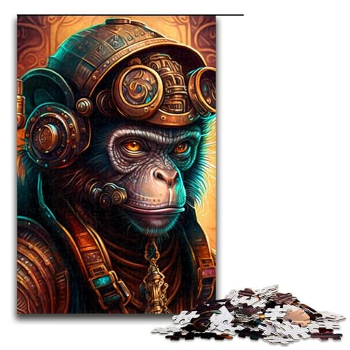 Puzzle für Erwachsene, 1000 Teile, Steampunk-Gorilla, für Erwachsene, Holzpuzzles, Familienspiele, Weihnachts- und Geburtstagsgeschenke, Größe 50 x 75 cm Puzzle für Erwachsene, 1000 Teile, Steampunk-Gorilla, für Erwachsene, Holzpuzzles, Familienspiele, Weihnachts- und Geburtstagsgeschenke, Größe 50 x 75 cm von LLONGKT