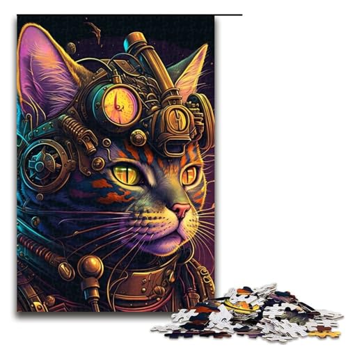 Puzzle für Erwachsene, 1000 Teile, Steampunk-Katzen-Puzzle – anspruchsvolles Spiel, tolles Geschenk für Spiele, geeignet für und Jugendliche ab 14 Jahren, Größe 50 x 75 cm Puzzle für Erwachsene, 1000 Teile, Steampunk-Katzen-Puzzle – anspruchsvolles Spiel, tolles Geschenk für Spiele, geeignet für und Jugendliche ab 14 Jahren, Größe 50 x 75 cm von LLONGKT