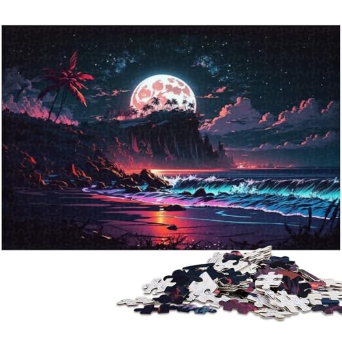 Puzzle für Erwachsene, 1000 Teile, Strandnachtszene, schwierig und herausfordernd, Stressabbau, Staycation, Zeit totzuschlagen, Größe 50 x 75 cm Puzzle für Erwachsene, 1000 Teile, Strandnachtszene, schwierig und herausfordernd, Stressabbau, Staycation, Zeit totzuschlagen, Größe 50 x 75 cm von LLONGKT