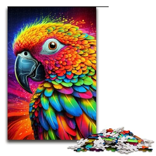 Puzzle für Erwachsene, 1000 Teile, Tiere, Vögel, Papageien, Puzzle – anspruchsvolles Spiel, stärkt die Liebe zwischen Paaren, Größe 50 x 75 cm von LLONGKT